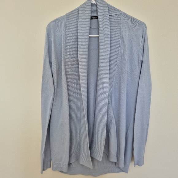 Mango Women’s Light Blue Open Front Long Sleeve Cardigan – Size XS - Picture 2 of 6